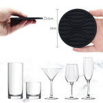 protector pad silicone moderne rayures bleu gris vert noir respectueux environnement 10cm