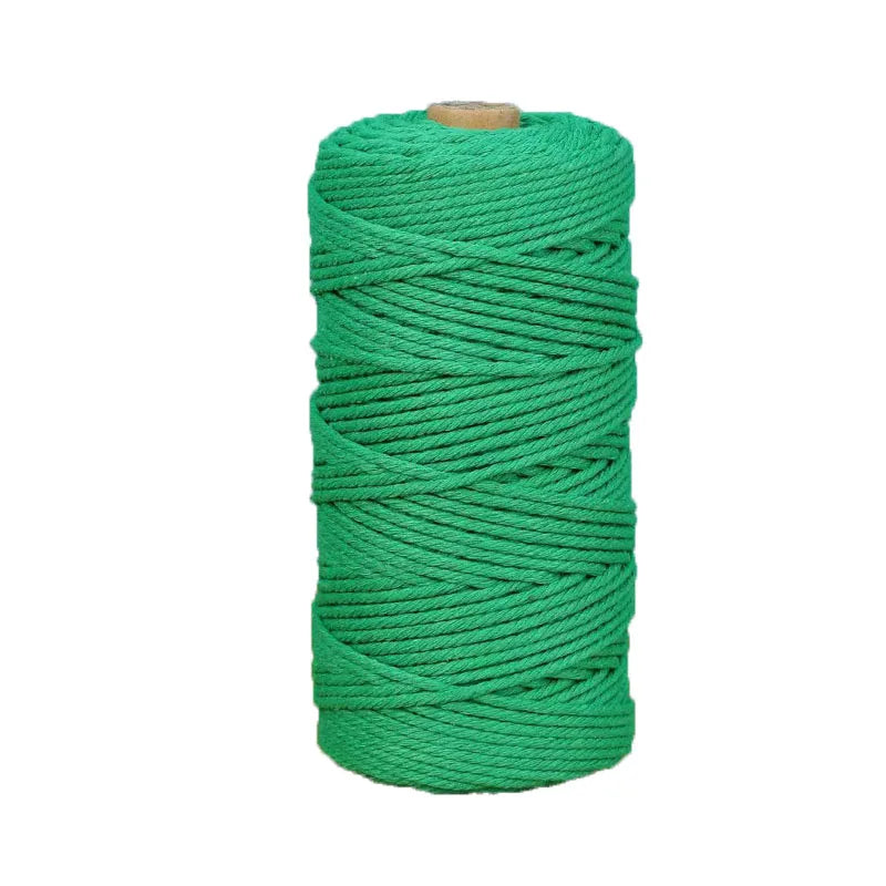 corde macramé coton 100m 3mm texturée artisanale verte rose jaune bleu clair craft deco