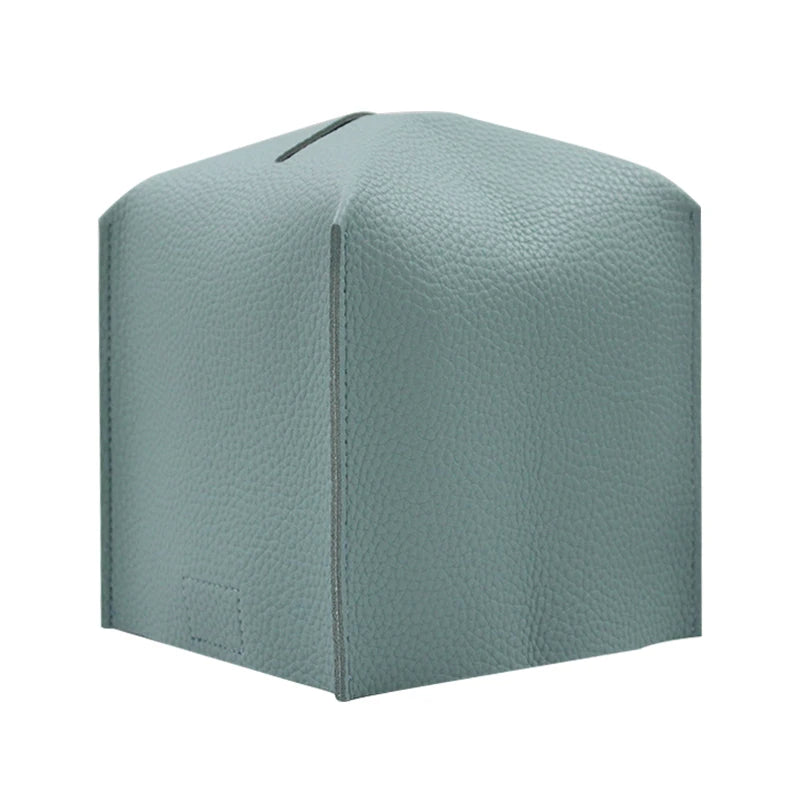 boîte mouchoirs simili cuir moderne blanc bleu rose marron minimaliste