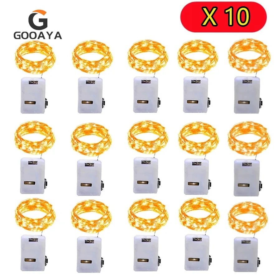 guirlande lumineuse fil cuivre led blanc chaud décoration noël mariage fête intérieur batterie incluse