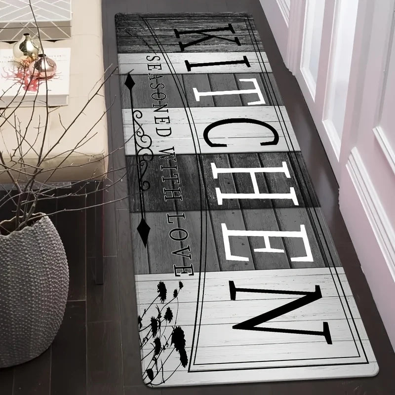 tapis cuisine noir blanc gris résistant anti dérapant moderne rustique 40x60cm 50x80cm