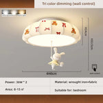 lampe moderne enfantine nuages ours rubans lapin blanc bleu rouge beige