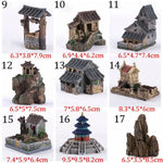 miniatures traditionnelles résine bâtiments toitures tuiles détails architecturaux gris noir vert