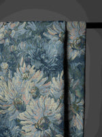 tissu chenille polyester opaque fleurs motifs peinture huile sofa coussin diyversible tablecloth nappe