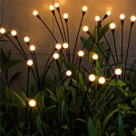 guirlande lumineuse solaire filaments vert jaune moderne semi transparente patio jardin fixée piquet