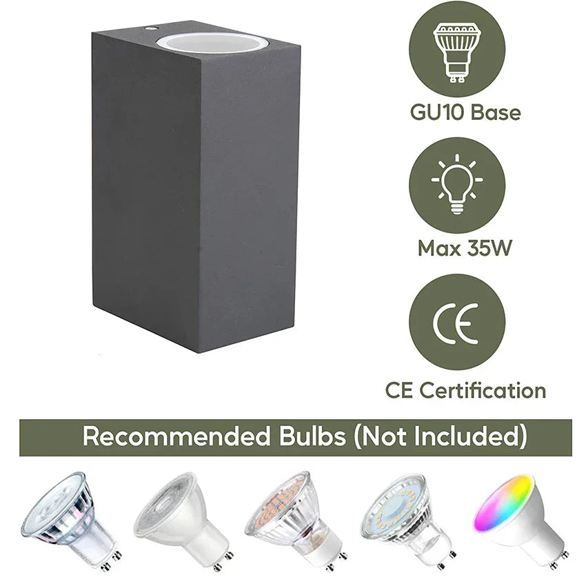Lampe murale LED moderne aluminium noir blanc fixée mur entrée chambre salle bain 249