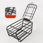 panier vélo cage sac noir métal tissu rustique utilitaire animaux transport camping coursesextérieur