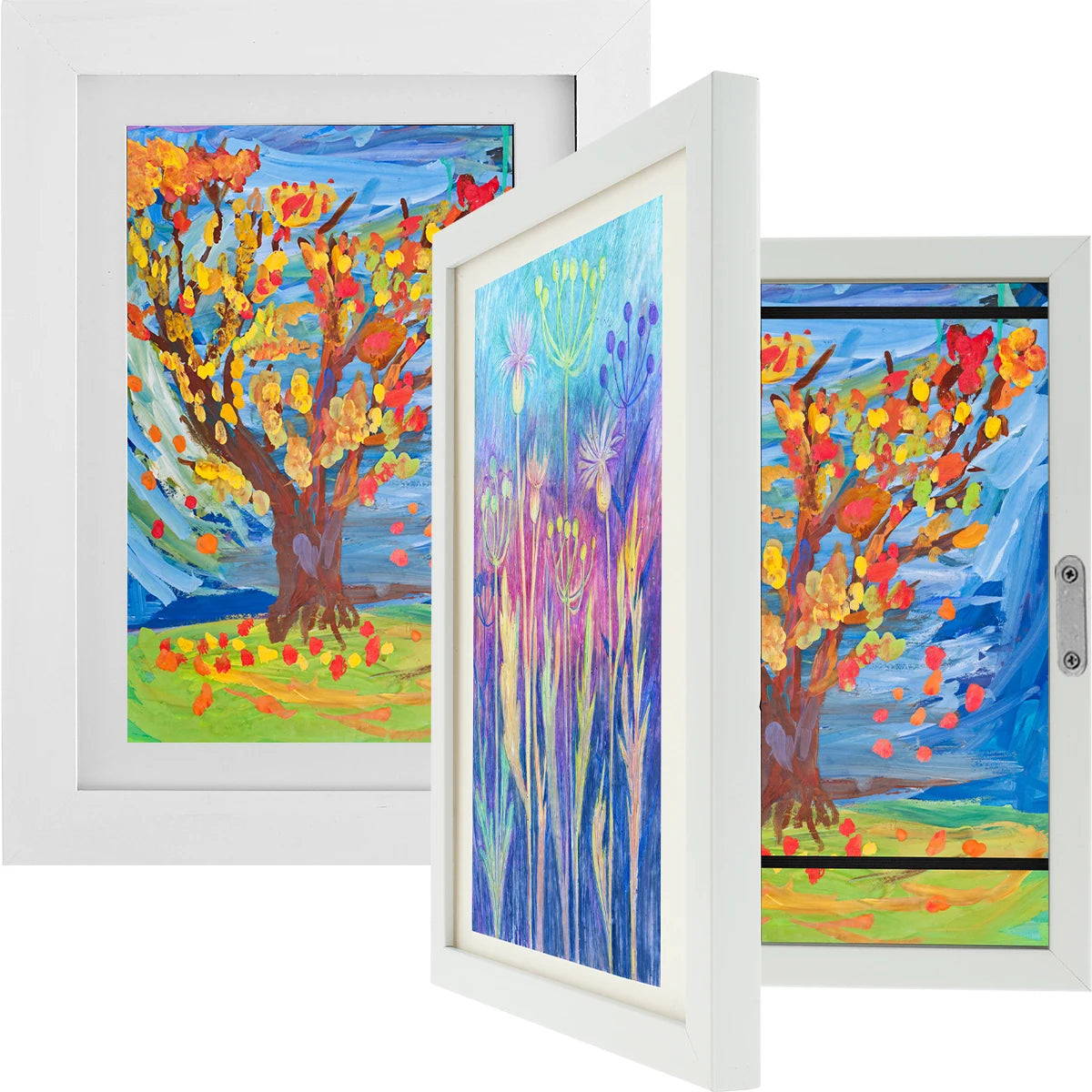 cadre enfant art aimant transparent moderne peinture dessin noir blanc