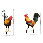statue coq jardin acrylique rouge orange plumes décoration extérieure résistante intempéries