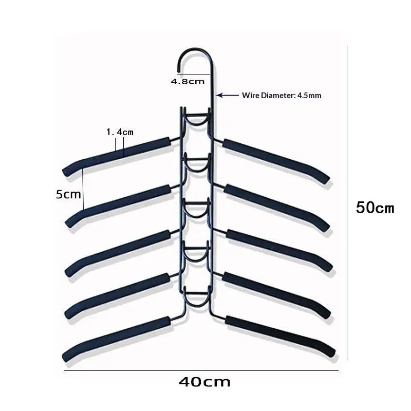 porte vêtements épaules multiples barreaux texturés noir gris minimaliste accroché tringle hauteur 50cm largeur