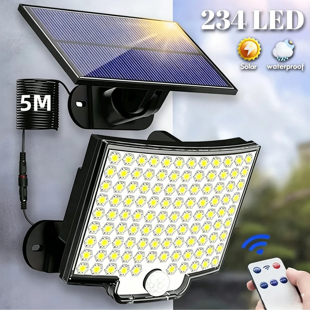 projecteurs solaires extérieurs led détecteur mouvement ip65 étanches télécommande moderne fonctionnels