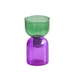 Vases modernes transparents vert bleu orange rose jaune set deux mini vases terrarium fonction