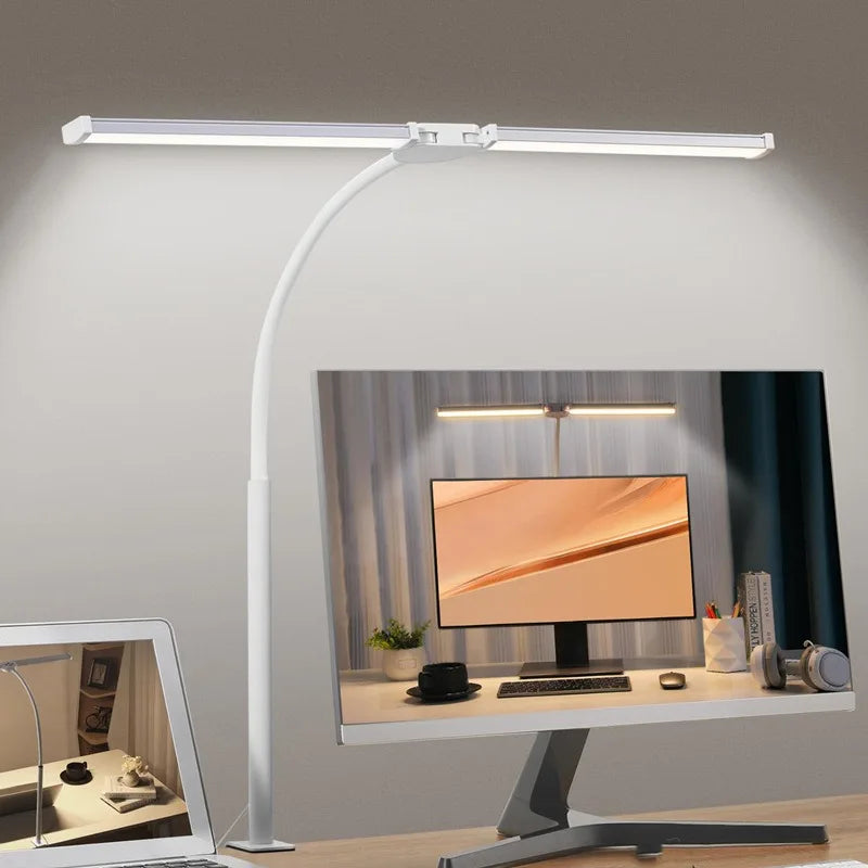 lampe led clip double tête moderne noir ajustable éclairage yeux protection minimaliste