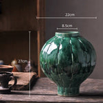 vase rustique vintage vert gris beige texture craquelée décoration moderne