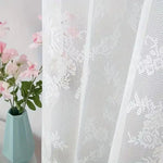 rideau dentelle florale transparent blanc romantique tringle 150x200cm 150x100cm 70x60cm decoration european americain