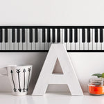 tapis noir blanc clavier piano adhésif maison moderne décoration chambre enfant musique