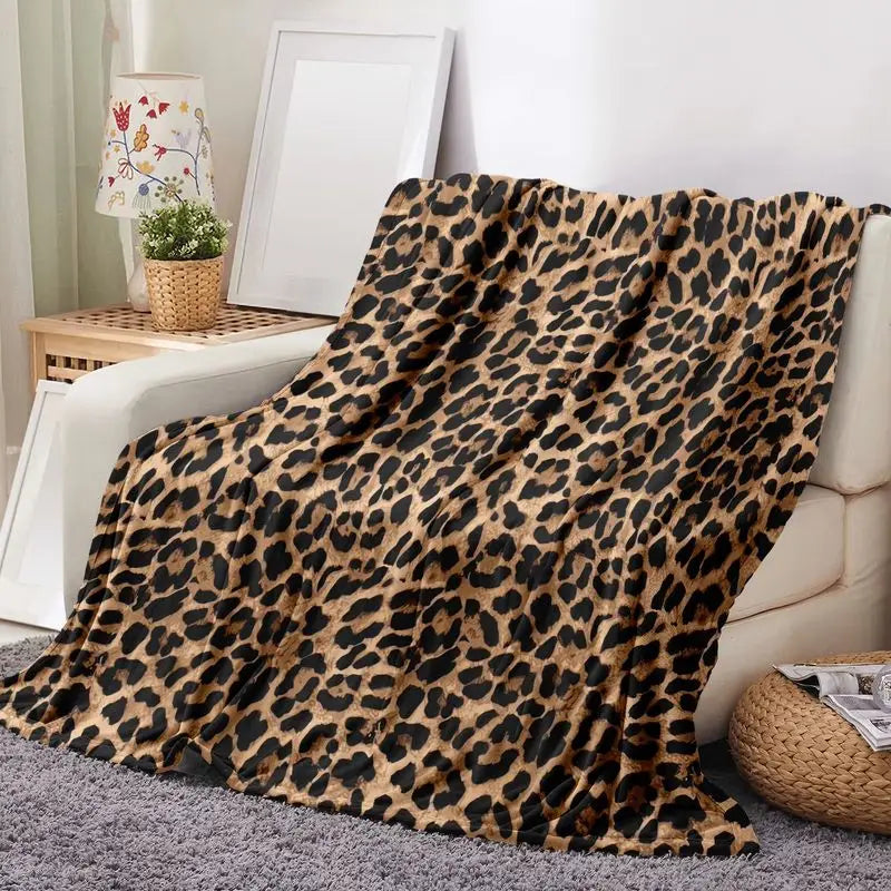 couverture léopard polyester moderne portable toutes saisons tissu polaire imprimé bébés rectangle voyages