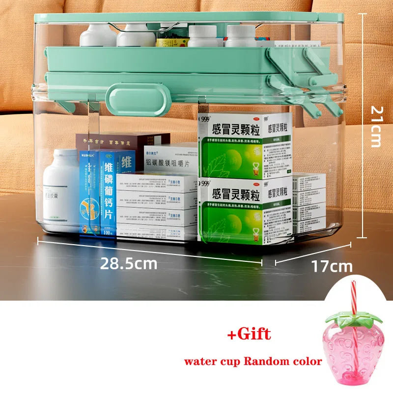 boîte médicaments transparente moderne réutilisable portable blanc beige