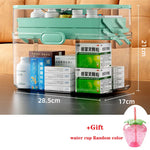 boîte médicaments transparente moderne réutilisable portable blanc beige