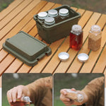 boîte rangement pratique beige vert olive pots conservation couvercle robuste plastique respectueux environnement