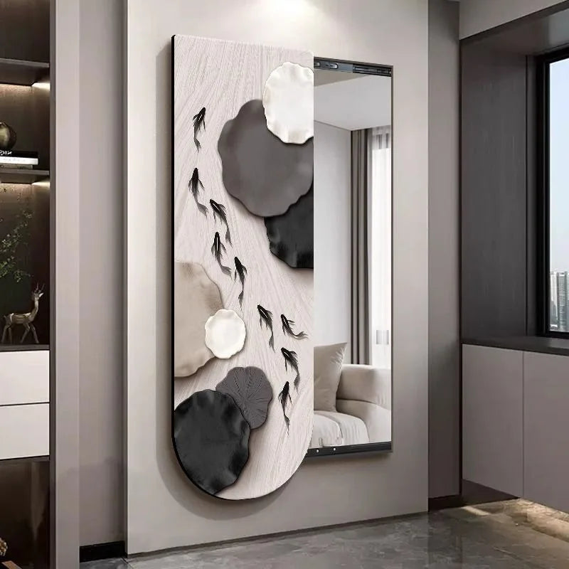panneau decoratif mural blanc contemporain abstrait minimaliste fixations invisibles maison
