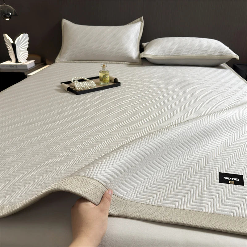 matelas rafraîchissant bleu rayures diagonales tissu pe anti bactéries air perméable lit simple double