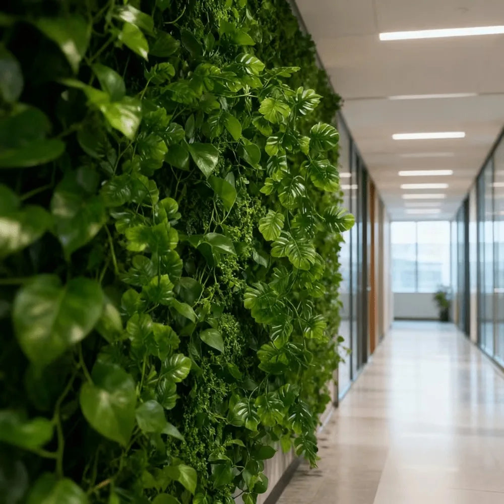 décoration intérieure plante artificielle verte feuilles grandes vigne moderne opaquement sans pot
