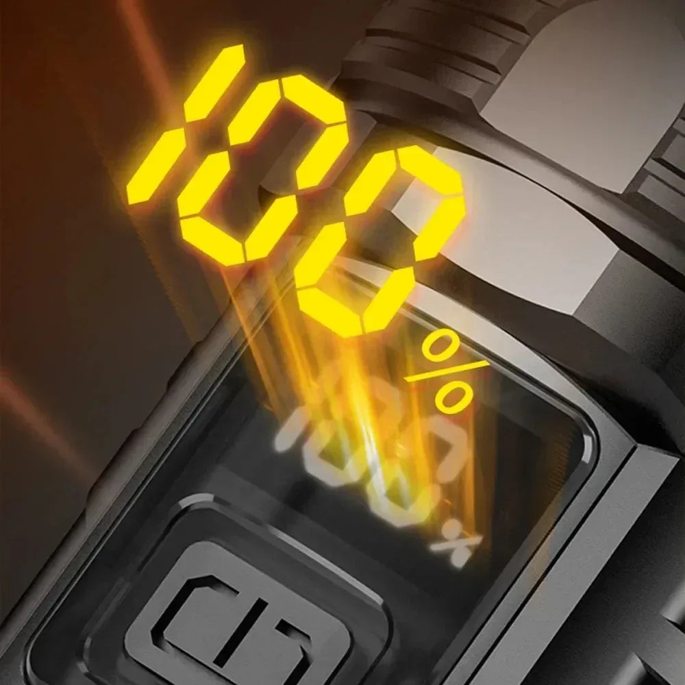 lampe torche rechargeable led noire intense camping 500m éclairage texturée rainures modernisée robuste
