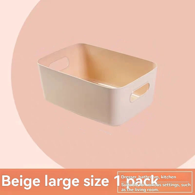 boîtes rangement moderne boîtes bacs plastique opaques couleurs variées beige blanc orange bleu sans