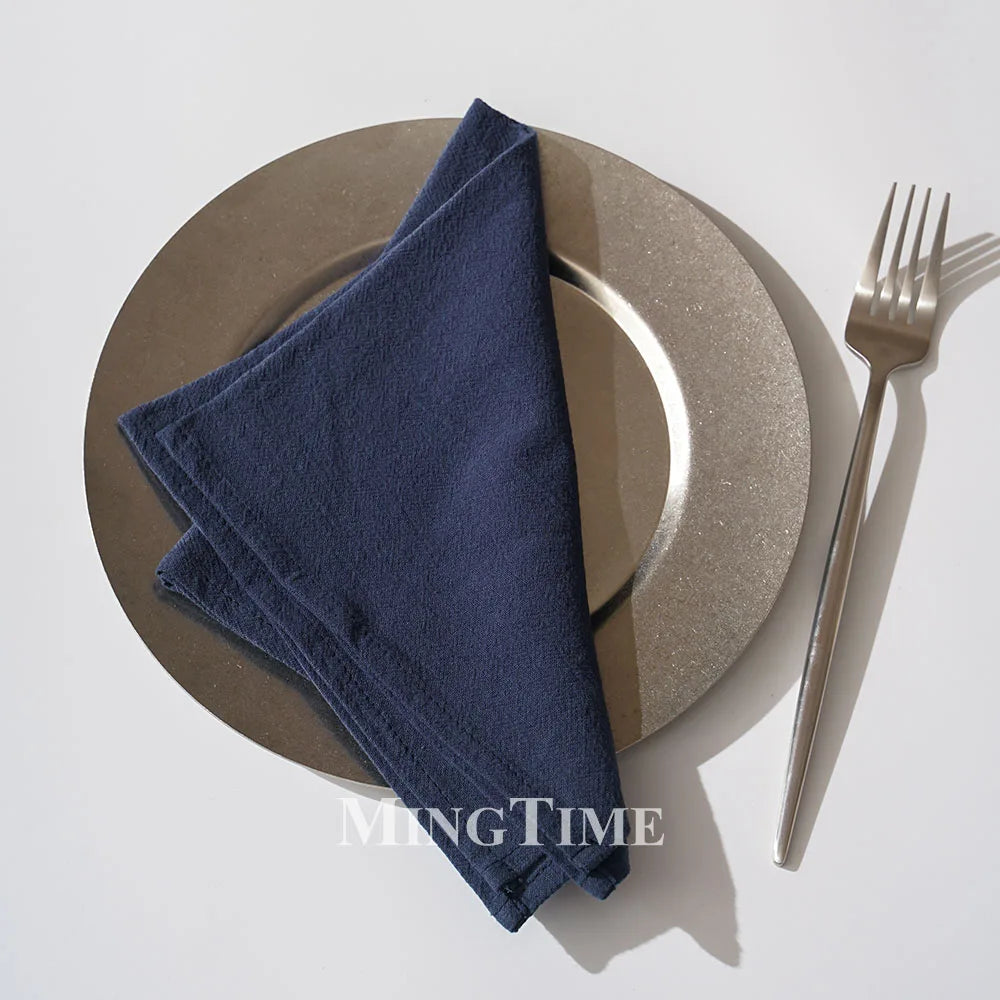 serviettes coton unies réutilisables classiques beige rose vert bleu marine table maison party