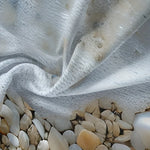 ensemble literie bleu blanc gris motif galets moderne housses taies d'oreiller microfibre machine laver