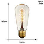 ampoules filament vintage transparentes dorées éclairage rétro tringles câbles noirs e27 180deg 30000h