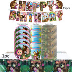 ensemble vaisselle jetable masha ours assiettes gobelets serviettes anniversaire enfant cartoon