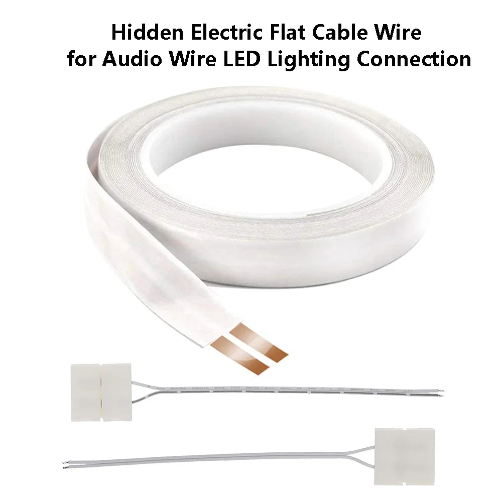 câble plat électrique caché audio led cœurs cuivre pur adhésif 10m 17awg 22awg