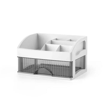 boîte rangement tiroirs transparente blanc moderne organisateur cosmétique multifonctionnelle double