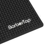 tapis coiffeur antidérapant noir or outils rangement surface texturée professionnel utilitaire