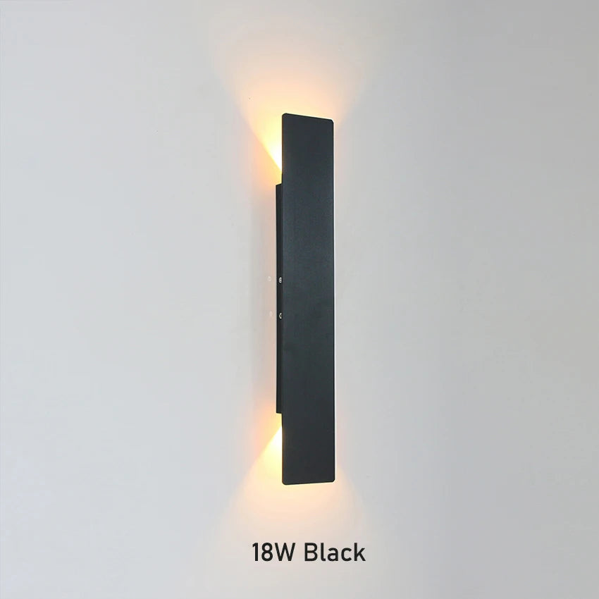 Lampes murales LED modernes noires blanches dorées effet brossé minimaliste fixées mur