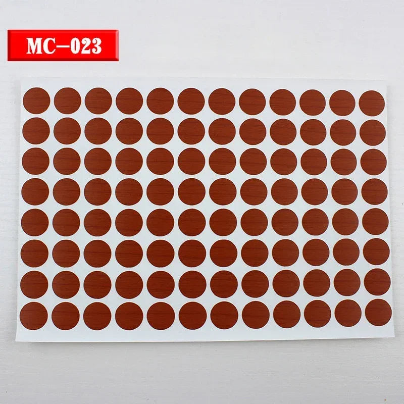 autocollants marron doré vis décoration tiroir meuble bois texture points circulaires résistants eau 96pcs