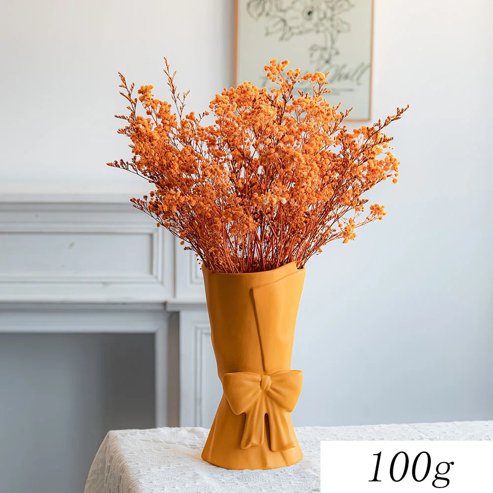 bouquet fleurs séchées lavande gypsophile mixte décoration maison anniversaire mariage violettes blanches boho doux