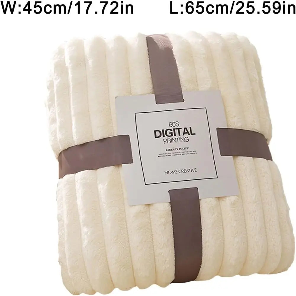 couverture polaire rayures horizontales beige moderne fixations rubans hiver maison qualité catégorie respirante