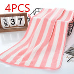 serviettes bain microfibre séchage rapide rayées moderne rose bleu vert gris blanc adultes