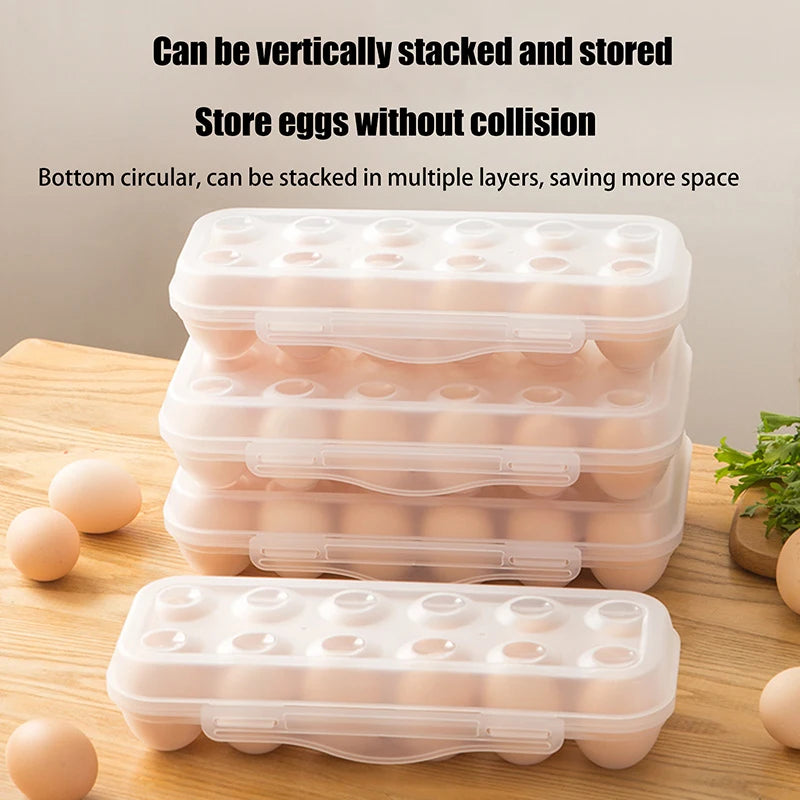 plateau rangement œufs 12 18 pièces couvercle réfrigérateur cuisine pratique alvéoles plastique translucent