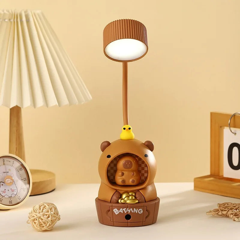 lampe table rechargeable usb moderne ours marron flexible verte étudiante chambre veilleuse ab
