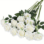 roses artificielles rouges decoration mariage anniversaire intérieur romantique branches soie verte