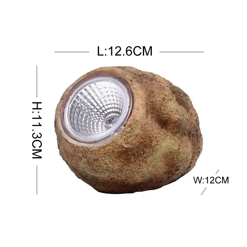 lampes extérieures rocheuses led naturelles décoratives patio jardin marron vert gris