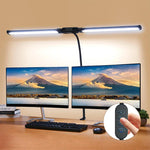lampe moderne noire gooseneck flexible double tête éclairage études commande distance