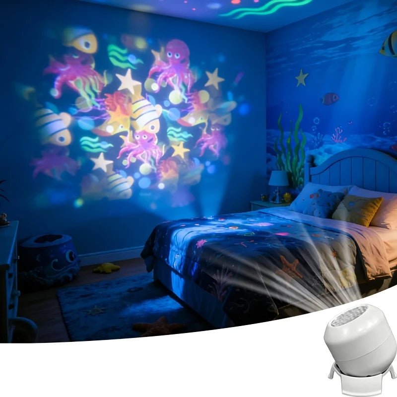 projecteur mural blanc motifs animaux marins étoiles mer support rotatif lampes led chambre décoration