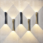 lampe murale moderne led or noir blanc contemporain éclairage maison fixations courbes opaques 24v