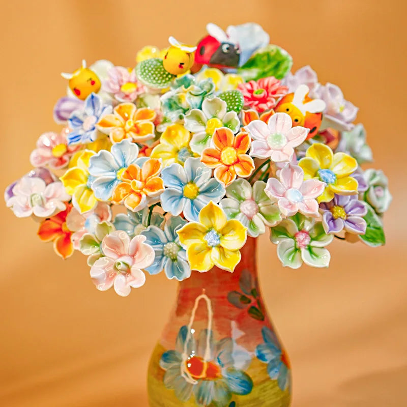 bouquet fleurs artificielles tulipes multicolores décoration intérieure moderne maison salon