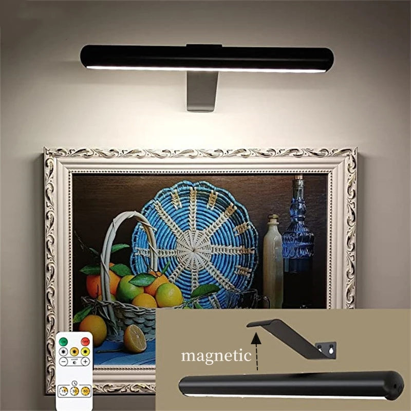 Détail de l'applique LED rechargeable USB pour galerie de peinture
